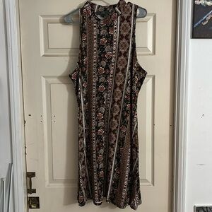 Vibe Sportswear Sleeveless Dress Floral and Geometric Print Size 3X